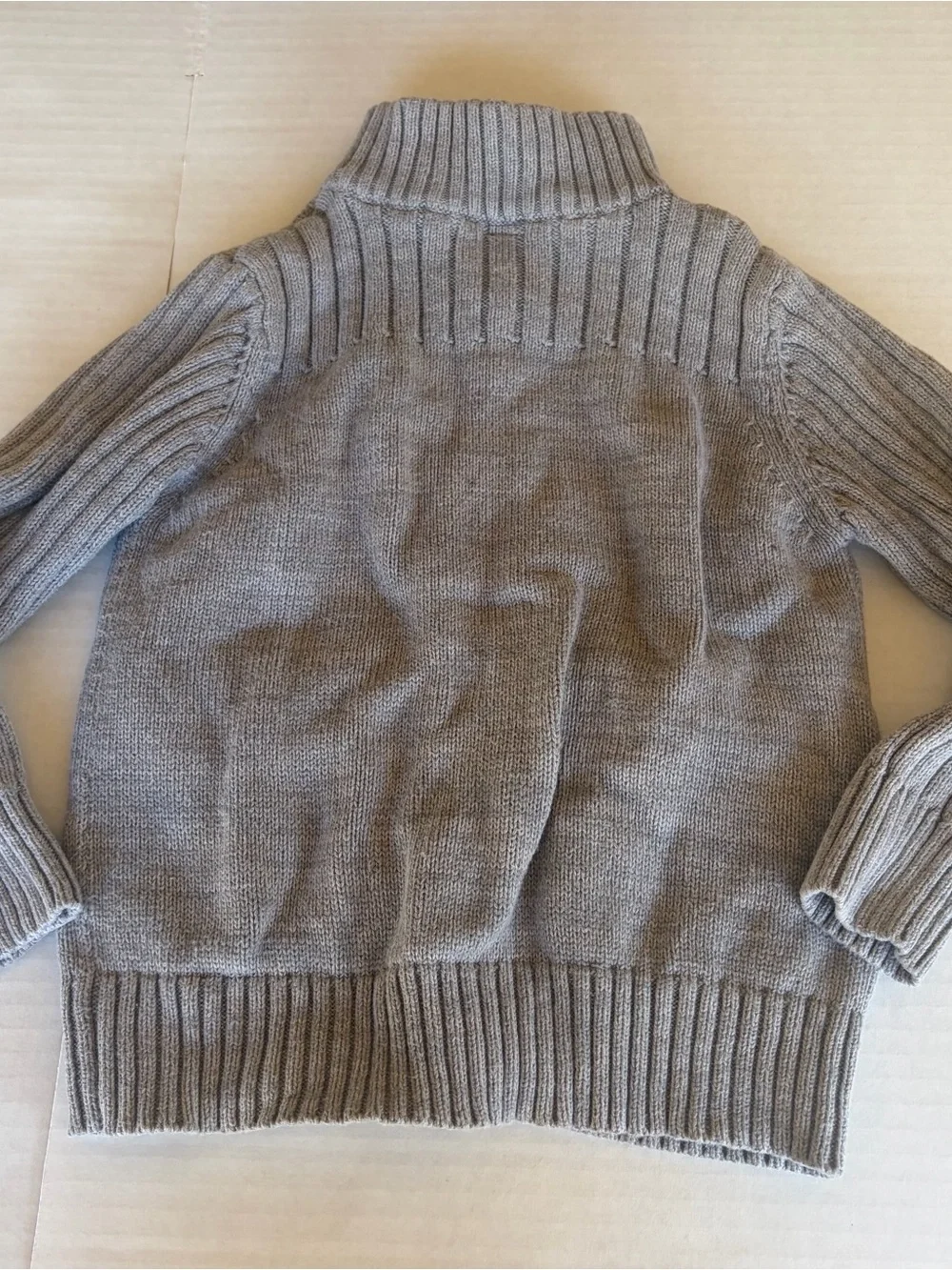 Old Navy Taupe Gray Ribbed Button Front Kids Cardigan